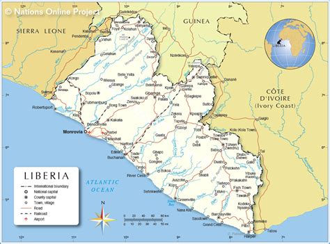 liberia capital city|liberia map.
